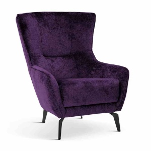 FOTOLIU CONFORTABIL ROMERO, MOV/NEGRU, STIL CLASIC, CONFECTIONAT DIN METAL SI TEXTIL