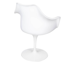 FOTOLIU CONFORTABIL TULIP, ALB/GRI, DIN ABS SI METAL, STIL MODERN B2 - Img 3