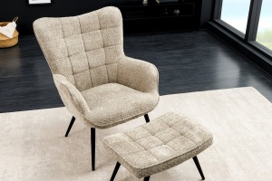 FOTOLIU CU SUPORT PICIOARE, SCANDINAVIA, TESATURA BOUCLE, DESIGN MODERN