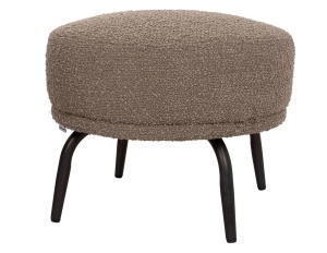FOTOLIU CU TABURET, TEDDY GRAND, MARO INCHIS/NEGRU OPAL, CU TAPITERIE DIN TEXTIL PLUSAT, STIL MODERN - Img 8