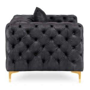FOTOLIU DEOSEBIT, ARTIM MEBLE, MATERIAL TEXTIL( CATIFEA) SI SUPORT METALIC, CULOARE NEAGRA/AURIU, STIL MODERN - Img 3