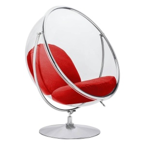 FOTOLIU EXCLUSIVIST BUBBLE STAND 2, ROSU/TRANSPARENT/CROM, DIN ACRIL SI CASMIR, STIL MODERN
