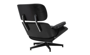 FOTOLIU EXCLUSIVIST LOUNGE HM NEGRU, PIELE NATURALA ITALIANA SI LEMN DE FRASIN, STIL EAMES - Img 2