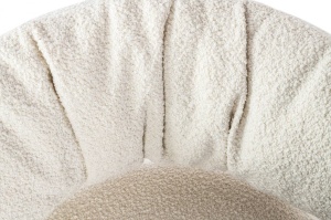 FOTOLIU LOW TEDDY, ALB/MARO, TAPITERIE DIN TEXTIL PLUSAT, STIL MODERN, B2 - Img 6