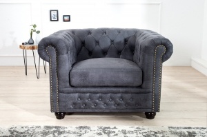 FOTOLIU LUX DESIGN ENGLEZESC CHESTERFIELD GRI 105CM