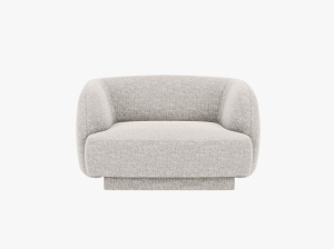 FOTOLIU MILEY, ARGINTIU, CU TAPITERIE DIN TEXTIL CHENILLE, MICADONI