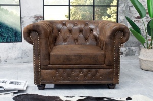 FOTOLIU, STIL ENGLEZESC, MARO ANTICHIZAT, CHESTERFIELD, COD 17383, DESIGN CLASIC - Img 2