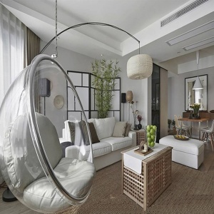 FOTOLIU SUSPENDAT BUBBLE, ARGINTIU/TRANSPARENT/CROM, DIN ACRIL SI PIELE ECOLOGICA, STIL MODERN, - Img 2