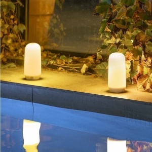 LAMPA DE MASA CANDY, CU EFECT DE FLACARA, BATERIE IN&OUT, CU TELECOMANDA