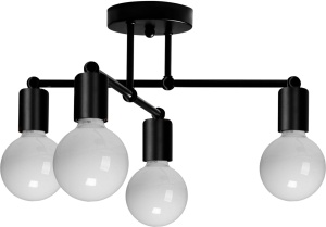 Lampa de tavan cvadruplă mată neagră 392200