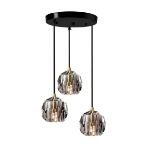 Lampă de tavan din cristal neagra APP588-3CPR - Img 2