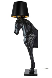 LAMPADAR KON HORSE STAND M, NEGRU, DIN FIBRA DE STICLA, MARMURA SI TEXTIL, STIL MODERN - Img 7