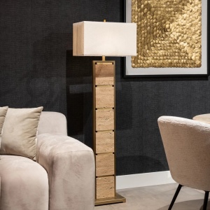 LAMPADAR MEYRA, 150 CM, CREM/AURIU, DIN MARMURA SI METAL, RICHMOND INTERIORS