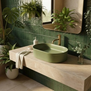 LAVOAR CU STRIATII, VANDA VERDE, CERAMICA, CALITATE SUPERIOARA, REA - Img 7