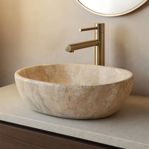 LAVOAR OVAL PE BLAT AMELIA SAVANA MATT 48 CM, DIN CERAMICA, CALITATE SUPERIOARA, REA