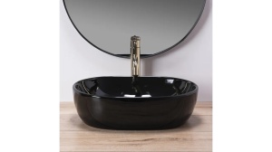 LAVOAR REA AMELIA, NEGRU, 48 CM, DIN CERAMICA, CALITATE SUPERIOARA - Img 2
