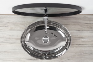 LAVOAR REA CAROLA, SLIM, ARGINTIU, 51CM, DIN CERAMICA, PE BLAT, CALITATE SUPERIOARA, REA