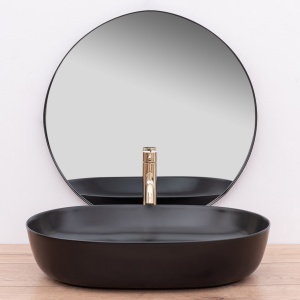 LAVOAR REA CLEO, NEGRU MAT, 60,5 CM, DIN CERAMICA, CALITATE SUPERIOARA - Img 4