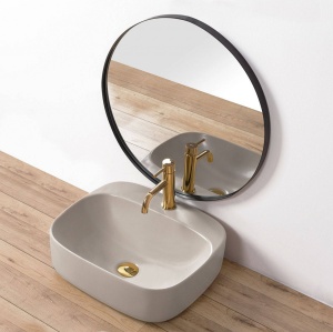 LAVOAR REA LUIZA, GRI MAT, 50 CM, DIN CERAMICA, CALITATE SUPERIOARA - Img 3