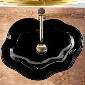 LAVOAR REA PEARL, NEGRU, 51,5 CM, DIN CERAMICA, CALITATE SUPERIOARA - Img 2