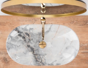 LAVOAR REA ROYAL, GRANIT, 60,5 CM, EFECT DE MARMURA, DIN CERAMICA, CALITATE SUPERIOARA - Img 2