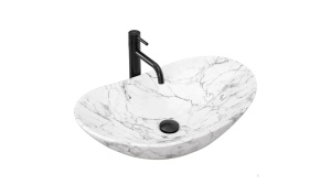LAVOAR REA ROYAL, STATUARIO, EFECT DE MARMURA ALBA MATA, 60,5 CM, DIN CERAMICA, CALITATE SUPERIOARA - Img 6