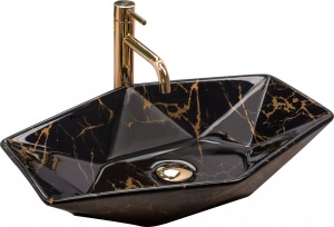 LAVOAR REA VEGAS, NEGRU, 57CM, MODERN, DIN CERAMICA, MONTAJ PE BLAT, CALITATE SUPERIOARA, REA