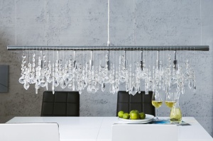 LUSTRA 9 FLAMES, DIAMONDS 124CM, DESIGN MODERN - Img 2