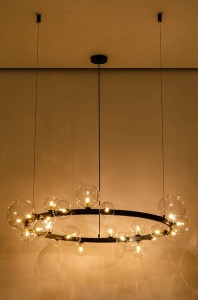 LUSTRA ALURE, NEGRU/TRANSPARENT, DIN METAL SI STICLA, STIL MODERN, B2 - Img 2
