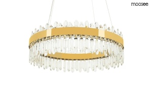 LUSTRA AMIRA 60 GOLD, CONFECTIONATA DIN OTEL SI CRISTALE, STIL MODERN