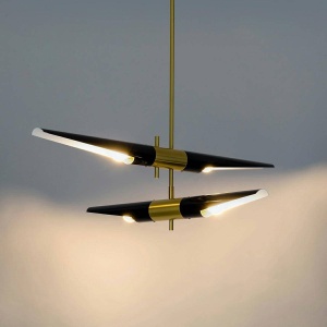 LUSTRA APOLLO 2, NEGRU/AURIU, CONFECTIONATA DIN METAL, STIL MODERN - Img 6