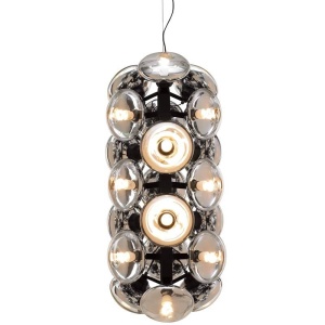 LUSTRA BOMBILLA 21, DIN METAL SI STICLA, CROM, STIL MODERN, B2