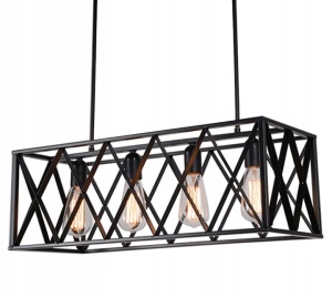 LUSTRA CU 4 BECURI LOFT METAL APP260-4C, 63x25x84 cm, NEGRU, DIN METAL, STIL MODERN, TU - Img 8