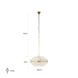 LUSTRA DESIRE AURIU PERIAT, HL-0150, CONFECTIONATA DIN METAL SI CRISTAL, STIL MODERN - Img 3