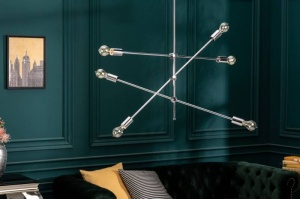 LUSTRA DIN METAL, VARIATION, COD 40774, CULOARE ARGINTIE, ASPECT MODERN - Img 2