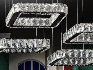 LUSTRA DIVA 854537N, DIN METAL, OTEL INOXIDABIL SI CRISTALE FATETATE, STIL MODERN, SCHULLER - Img 2