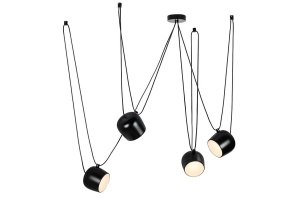 LUSTRA EYE 4, NEGRU, DIN ALUMINIU, STIL MODERN, B2
