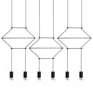 LUSTRA FLUSSO LINE 6, DIN METAL, NEAGRA, STIL INDUSTRIAL