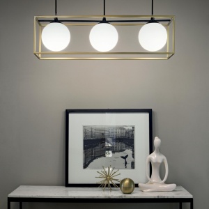 LUSTRA LINGOTTO SP3, ALAMA/NEGRU MAT, DIN METAL SI STICLA, STIL MODERN - Img 2