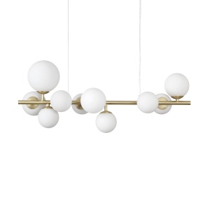 LUSTRA PERLAGE SP10, ALAMA/ALB, DIN METAL SI STICLA, STIL MODERN