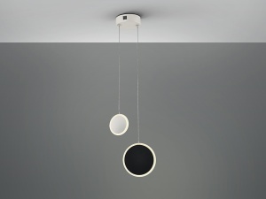 LUSTRA/PLAFONIERA DUO, 23 CM, ALB/NEGRU/OPAL, DIN METAL, ALUMINIU SI ACRIL, STIL MODERN