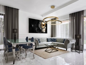 LUSTRA/PLAFONIERA ETERNITY, 97 CM, AURIU/TRANSPARENT, DIN METAL, ALUMINIU SI ACRIL, STIL MODERN