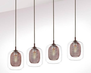 LUSTRA/PLAFONIERA FOX, 107 CM, CIOCOLATIU/TRANSPARENT, DIN METAL SI STICLA, STIL MODERN - Img 3