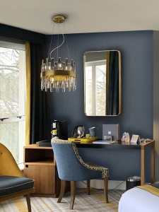LUSTRA/PLAFONIERA GRACE, 35 CM, AURIU PERIAT/TRANSPARENT, DIN METAL SI STICLA, STIL MODERN - Img 3