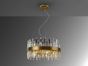 LUSTRA/PLAFONIERA GRACE, 55 CM, AURIU PERIAT/TRANSPARENT, DIN METAL SI STICLA, STIL MODERN - Img 6