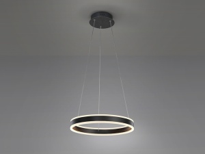 LUSTRA/PLAFONIERA HELIA, 50 CM, NEGRU MAT/OPAL, DIN METAL, ALUMINIU SI ACRIL, STIL MODERN - Img 2