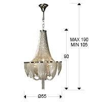 LUSTRA/PLAFONIERA MINERVA, 55 CM, CROM/NICHEL, DIN METAL, STIL MODERN - Img 3