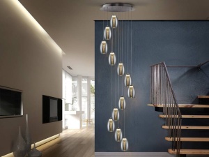 LUSTRA/PLAFONIERA NEBULA, 54 CM, CROM/TRANSPARENT, DIN METAL, POLICARBONAT SI STICLA, STIL MODERN