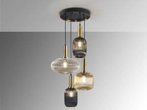 LUSTRA/PLAFONIERA NORMA 56CM, METAL SI STICLA, STIL MODERN SCHULLER - Img 4