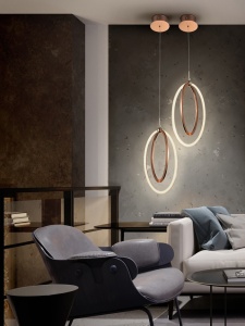 LUSTRA/PLAFONIERA OCELLIS, 21 CM, AURIU ROSE/OPAL, DIN METAL, ALUMINIU SI SILICON, STIL MODERN